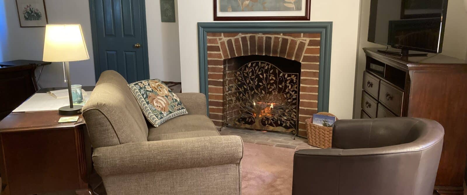 Love seat and chair in Walnut room